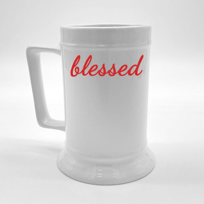 Blessed Red Christian Beer Stein