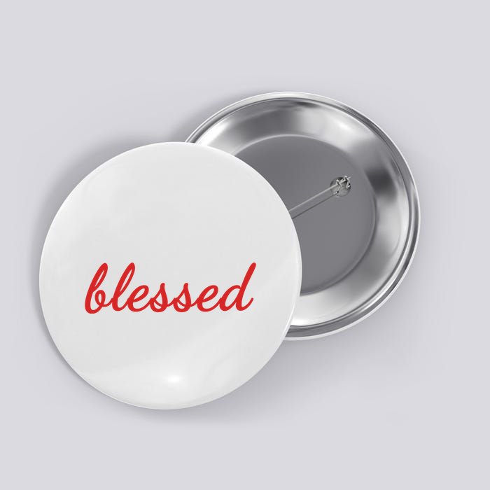 Blessed Red Christian Button