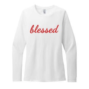 Blessed Red Christian Womens CVC Long Sleeve Shirt