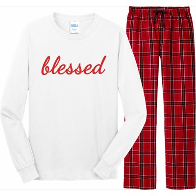 Blessed Red Christian Long Sleeve Pajama Set