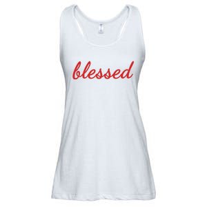 Blessed Red Christian Ladies Essential Flowy Tank