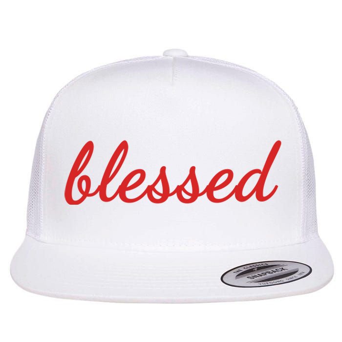 Blessed Red Christian Flat Bill Trucker Hat