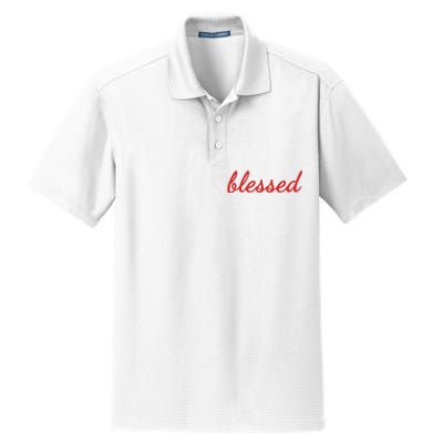 Blessed Red Christian Dry Zone Grid Polo