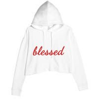 Blessed Red Christian Crop Fleece Hoodie