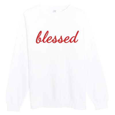 Blessed Red Christian Premium Crewneck Sweatshirt