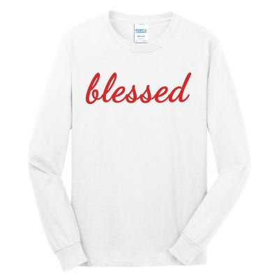 Blessed Red Christian Tall Long Sleeve T-Shirt