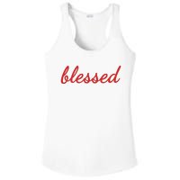 Blessed Red Christian Ladies PosiCharge Competitor Racerback Tank