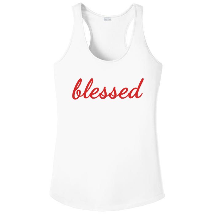 Blessed Red Christian Ladies PosiCharge Competitor Racerback Tank