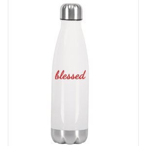 Blessed Red Christian Stainless Steel Insulated Water Bottle