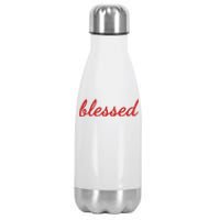 Blessed Red Christian Stainless Steel Insulated Water Bottle