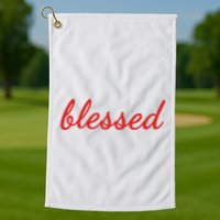 Blessed Red Christian Golf Towel
