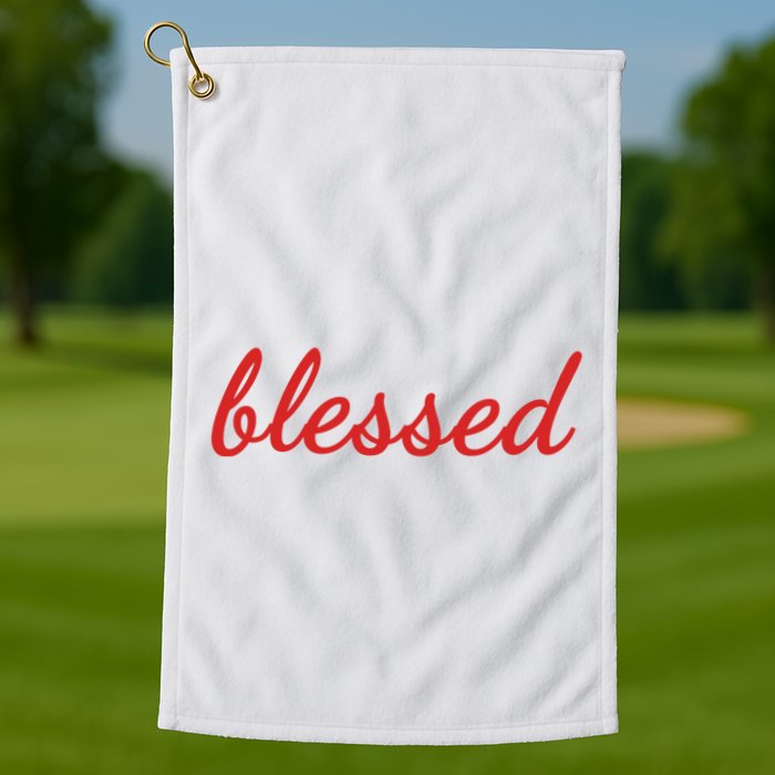 Blessed Red Christian Golf Towel