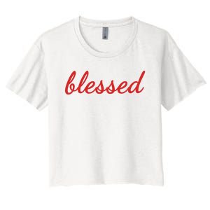 Blessed Red Christian Women's Crop Top Tee