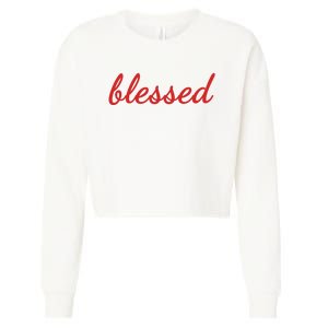 Blessed Red Christian Cropped Pullover Crew