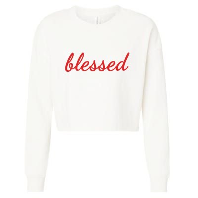 Blessed Red Christian Cropped Pullover Crew