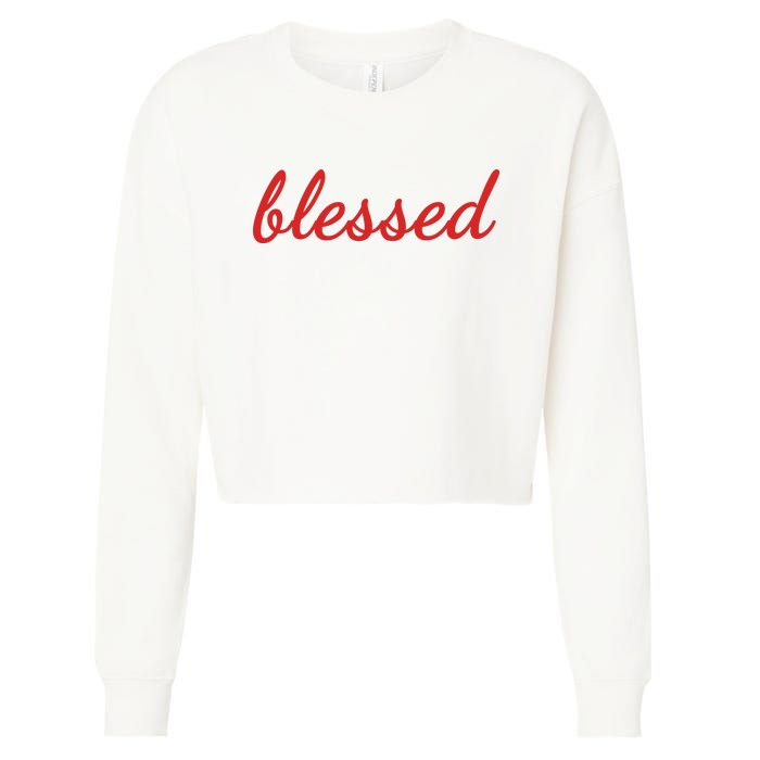 Blessed Red Christian Cropped Pullover Crew