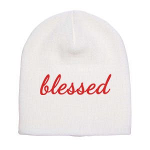 Blessed Red Christian Short Acrylic Beanie