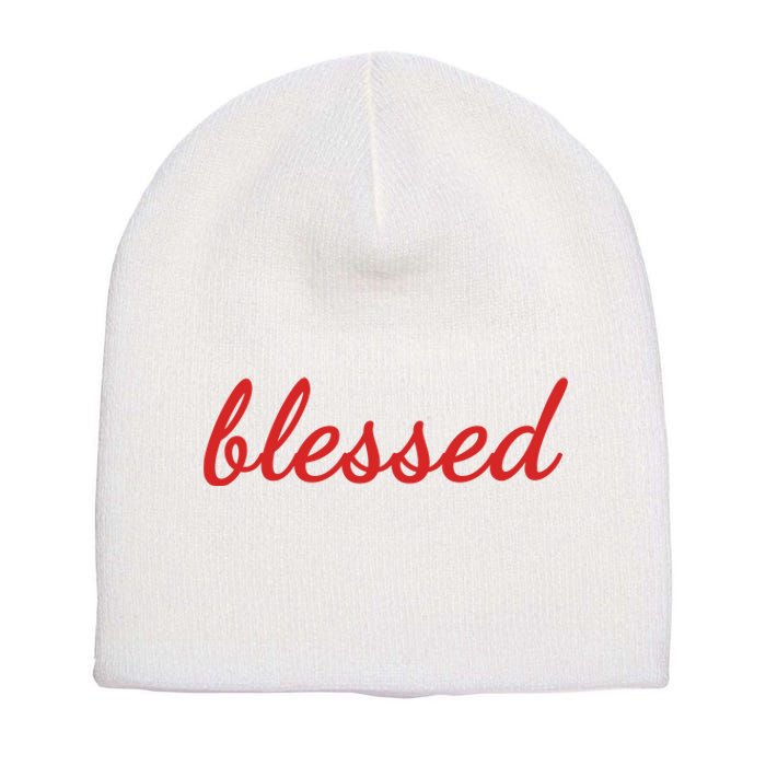 Blessed Red Christian Short Acrylic Beanie