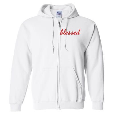 Blessed Red Christian Full Zip Hoodie