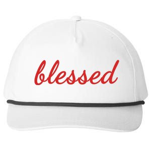 Blessed Red Christian Snapback Five-Panel Rope Hat