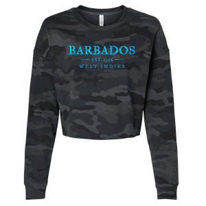 Barbados Retro Colorful Text Cruise Souvenir Cropped Pullover Crew