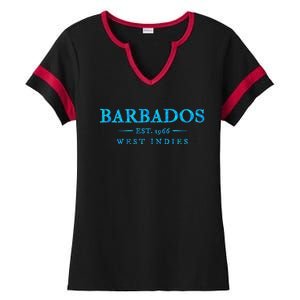 Barbados Retro Colorful Text Cruise Souvenir Ladies Halftime Notch Neck Tee