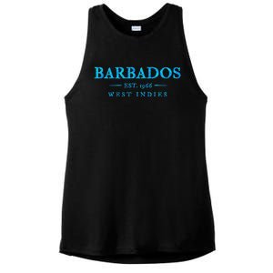 Barbados Retro Colorful Text Cruise Souvenir Ladies PosiCharge Tri-Blend Wicking Tank