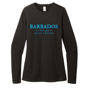 Barbados Retro Colorful Text Cruise Souvenir Womens CVC Long Sleeve Shirt