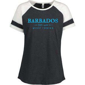 Barbados Retro Colorful Text Cruise Souvenir Enza Ladies Jersey Colorblock Tee