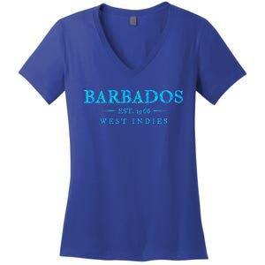 Barbados Retro Colorful Text Cruise Souvenir Women's V-Neck T-Shirt