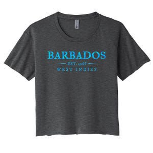 Barbados Retro Colorful Text Cruise Souvenir Women's Crop Top Tee