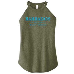 Barbados Retro Colorful Text Cruise Souvenir Women's Perfect Tri Rocker Tank