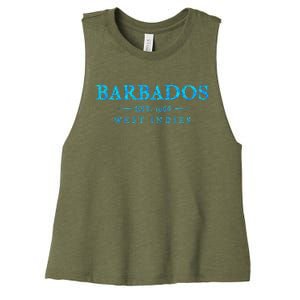 Barbados Retro Colorful Text Cruise Souvenir Women's Racerback Cropped Tank