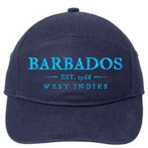 Barbados Retro Colorful Text Cruise Souvenir 7-Panel Snapback Hat