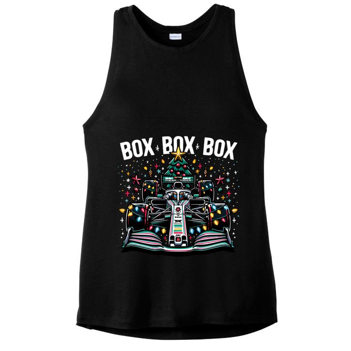 Box Radio Call Fun Christmas Tree Formula Racing Car Box Box Ladies PosiCharge Tri-Blend Wicking Tank