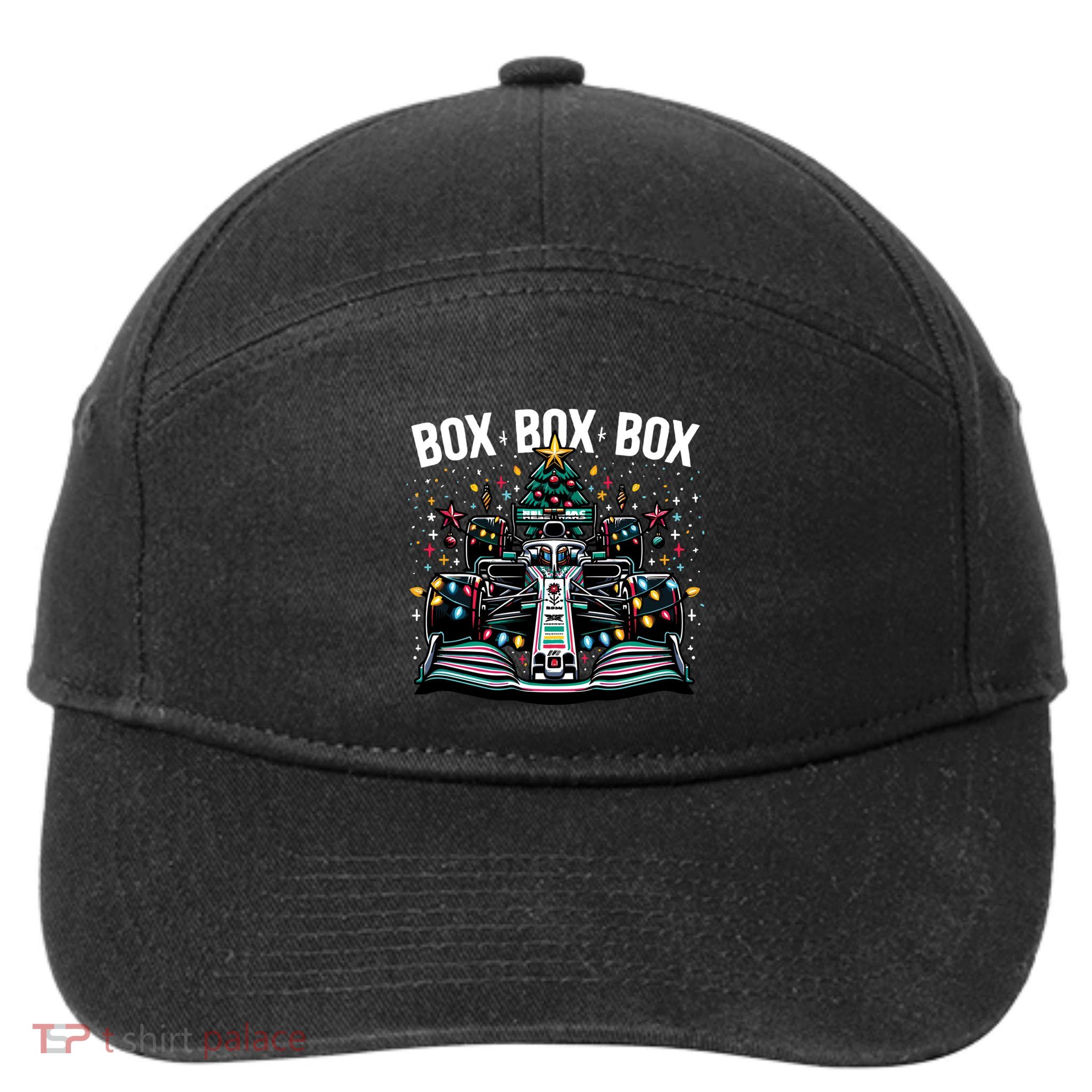 Box Radio Call Fun Christmas Tree Formula Racing Car Box Box 7-Panel Snapback Hat