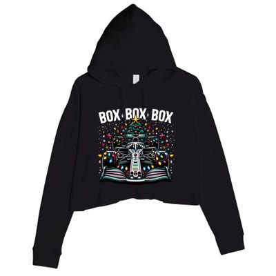 Box Radio Call Fun Christmas Tree Formula Racing Car Box Box Crop Fleece Hoodie