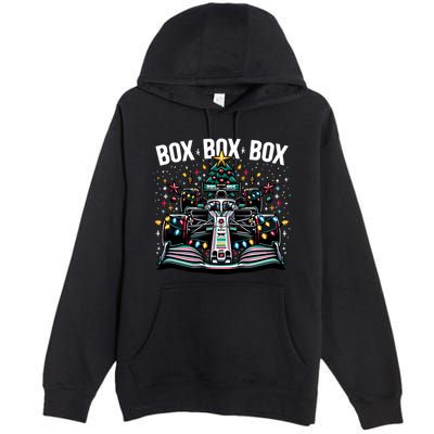 Box Radio Call Fun Christmas Tree Formula Racing Car Box Box Premium Pullover Hoodie