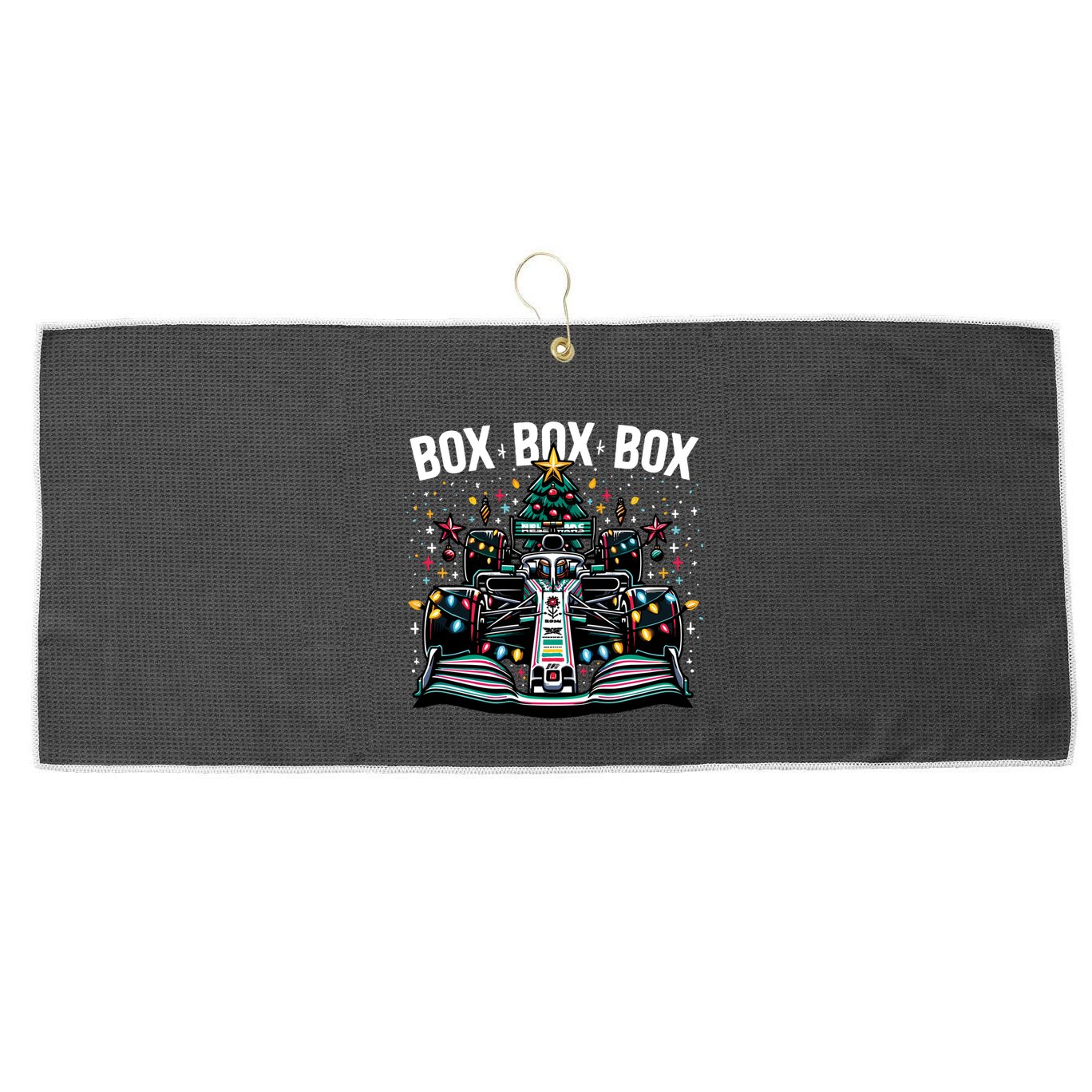 Box Radio Call Fun Christmas Tree Formula Racing Car Box Box Large Microfiber Waffle Golf Towel
