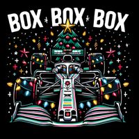 Box Radio Call Fun Christmas Tree Formula Racing Car Box Box Cropped Pullover Crew