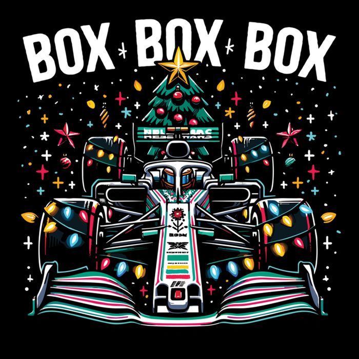 Box Radio Call Fun Christmas Tree Formula Racing Car Box Box Cropped Pullover Crew