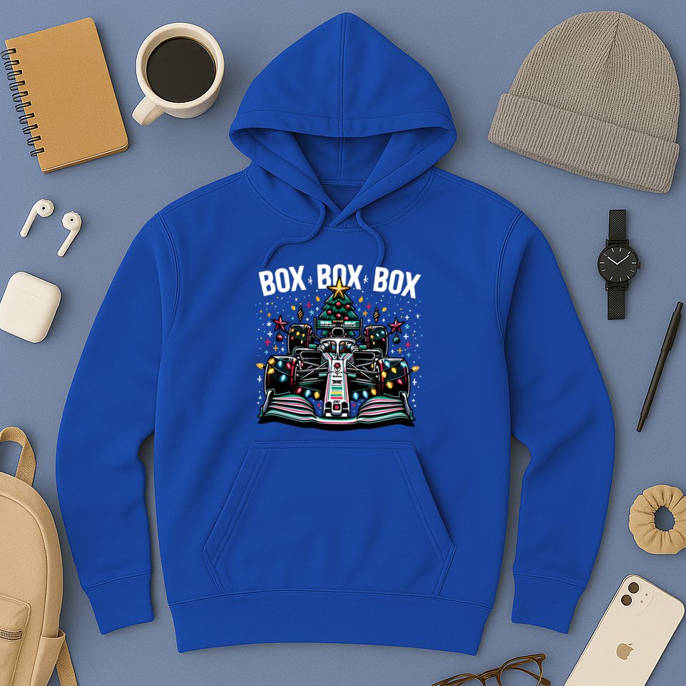 Box Radio Call Fun Christmas Tree Formula Racing Car Box Box Hoodie
