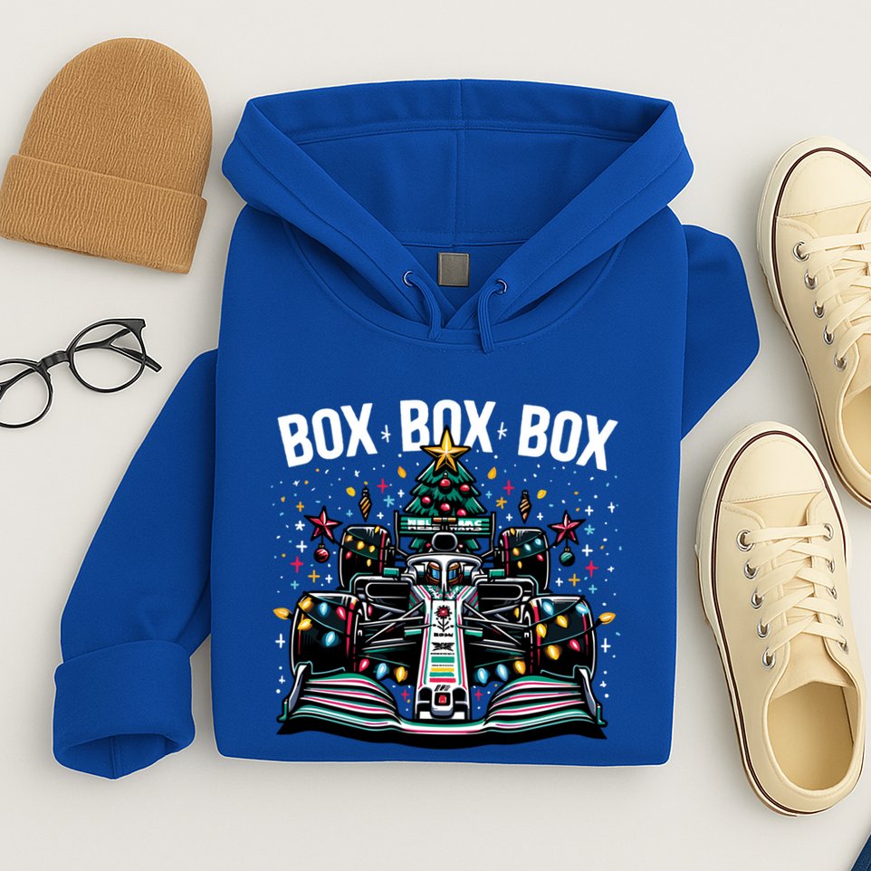 Box Radio Call Fun Christmas Tree Formula Racing Car Box Box Hoodie