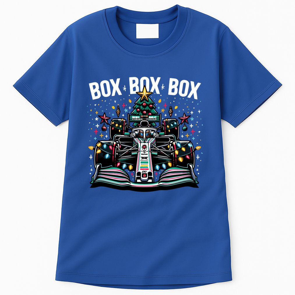 Box Radio Call Fun Christmas Tree Formula Racing Car Box Box Tall T-Shirt