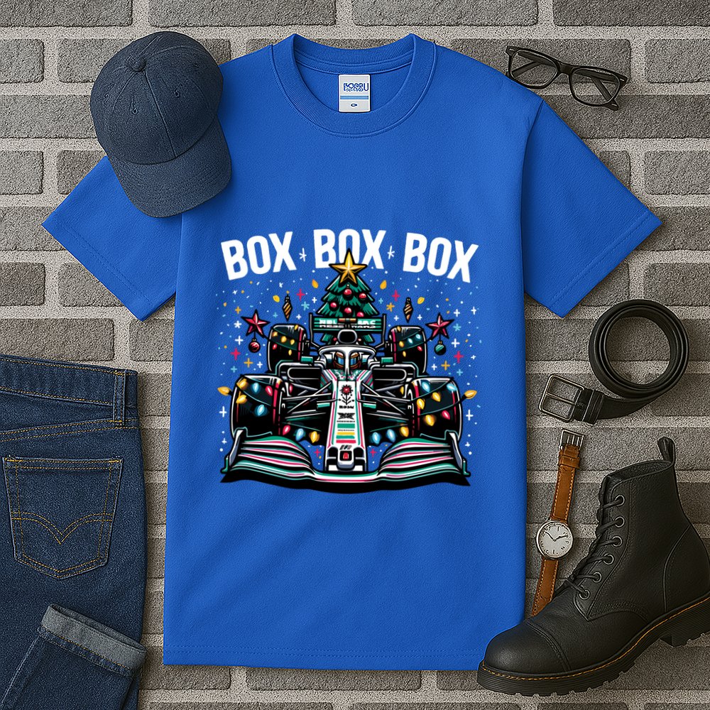 Box Radio Call Fun Christmas Tree Formula Racing Car Box Box Tall T-Shirt