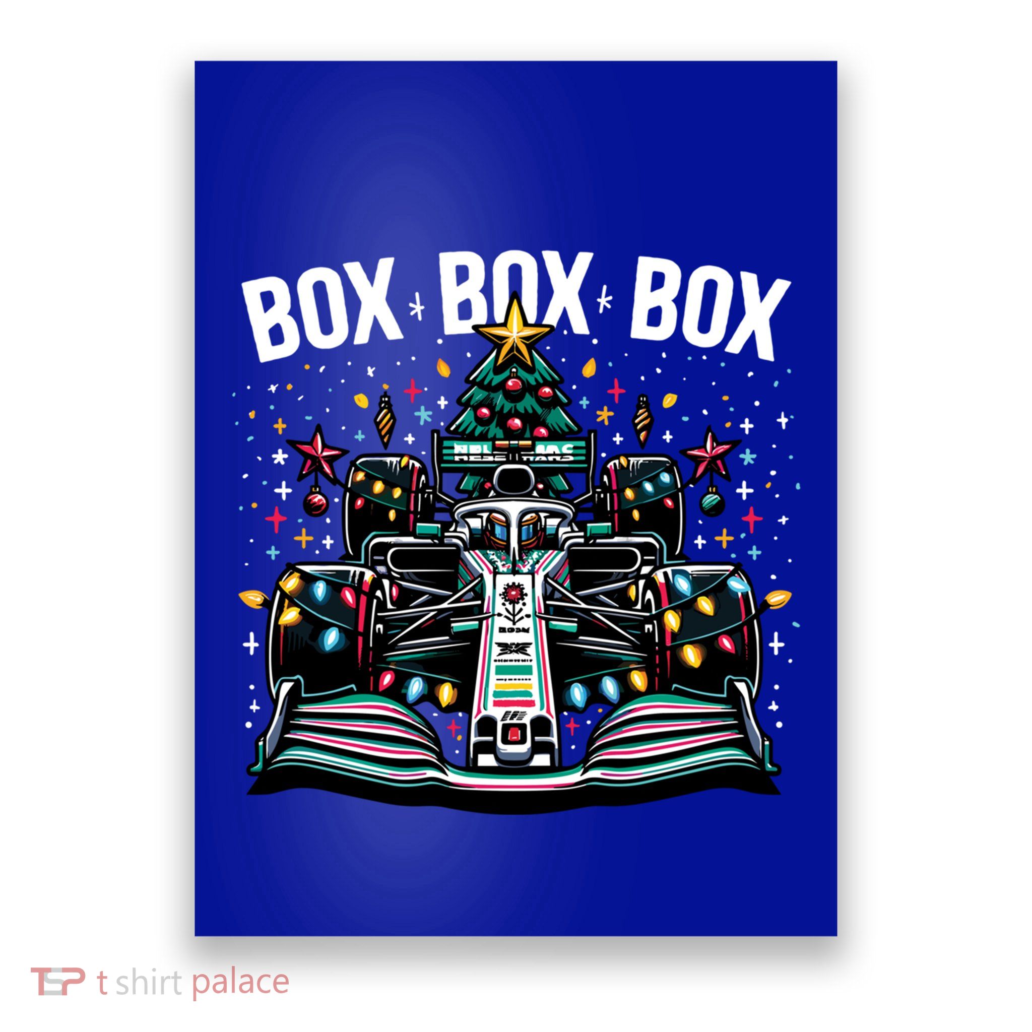 Box Radio Call Fun Christmas Tree Formula Racing Car Box Box Poster