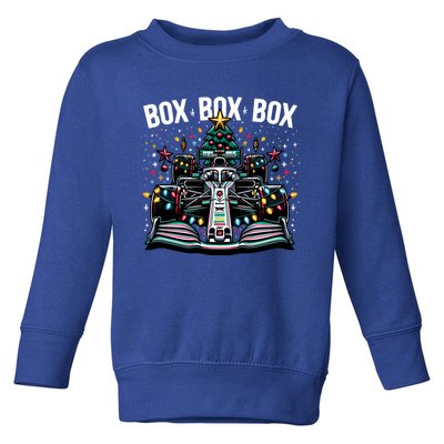 Box Radio Call Fun Christmas Tree Formula Racing Car Box Box Toddler Sweatshirt