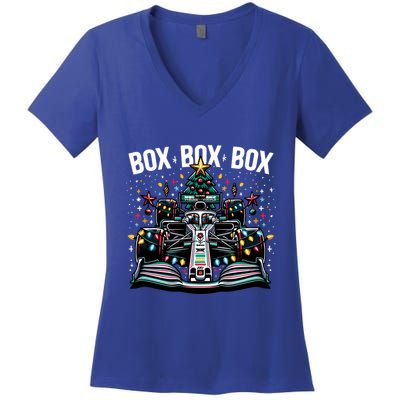 Box Radio Call Fun Christmas Tree Formula Racing Car Box Box Women's V-Neck T-Shirt