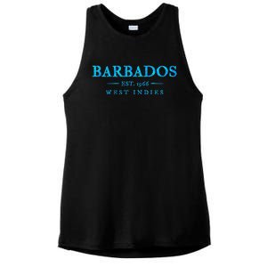 Barbados Retro Colorful Text Women Cruise Souvenir Ladies PosiCharge Tri-Blend Wicking Tank