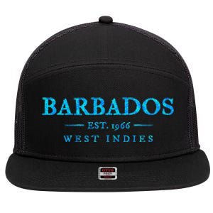 Barbados Retro Colorful Text Women Cruise Souvenir 7 Panel Mesh Trucker Snapback Hat